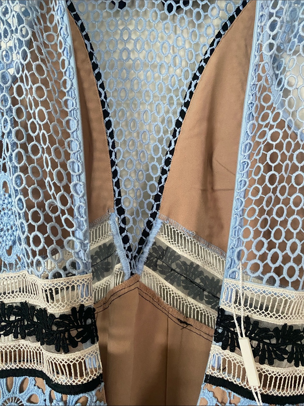 Self-Portrait Blue and Black Floral Lace Midi Dress - Picture 13 of 13